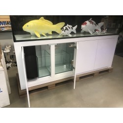 375 Gal 120x30x24 Tank Aqua Japan Low Iron Glass - White Stand