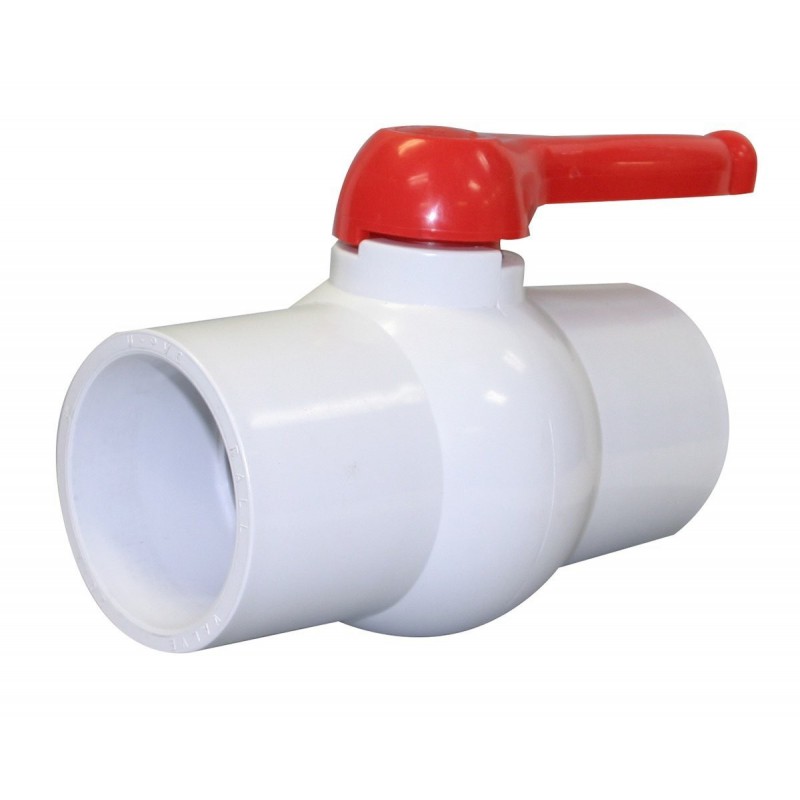 1.5" White Ball Valve, Slip