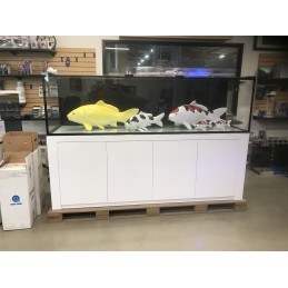 240 Gal Low Iron Glass Tank - White Stand