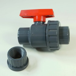 3/4" PVC Single Union Ball Valve (Gray Slip)