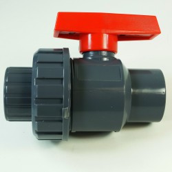 1" PVC Single Union Ball Valve (Gray Slip)